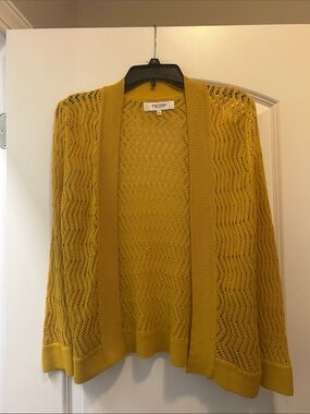 Jones Studio Mustard Open-Front Knit Cardigan